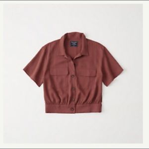NWT Abercrombie Rust Short Sleeve Utility …
